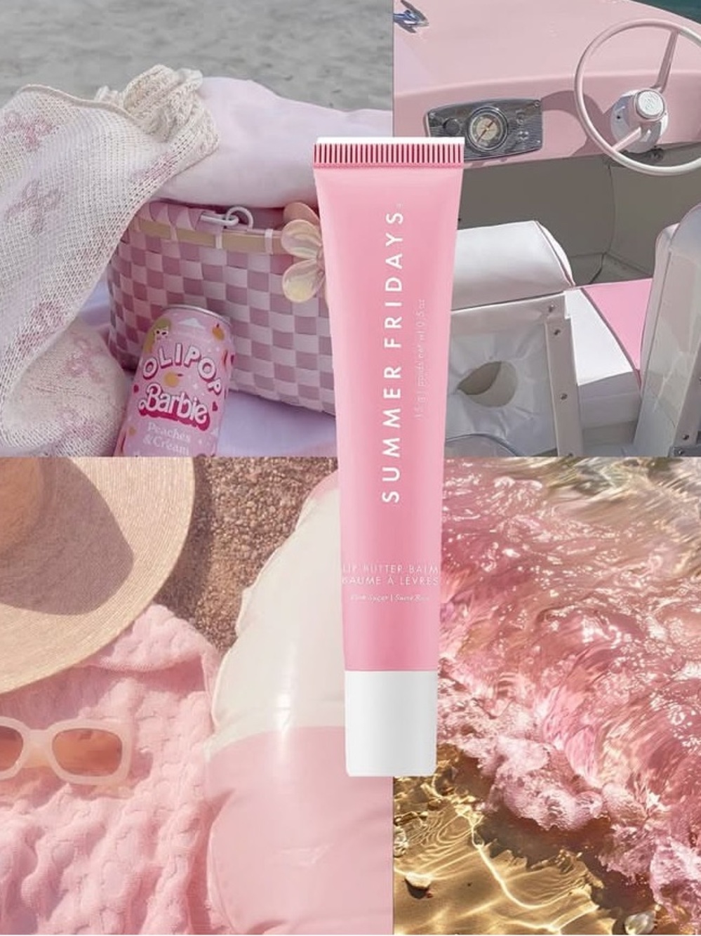 Summer Fridays Pink Sugar Lip Butter Balm - Hydrating Pink Tint